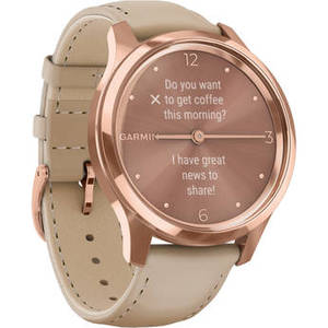 vivomove Luxe Hybrid Smartwatch (42mm, 18K Rose Gold PVD Stainless Steel Case, Leather Band)