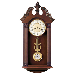Ridgedale Chiming Wall Clock Walnut Finish