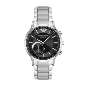 EA Connected Hybrid Smartwatch SS Bracelet Black Dial