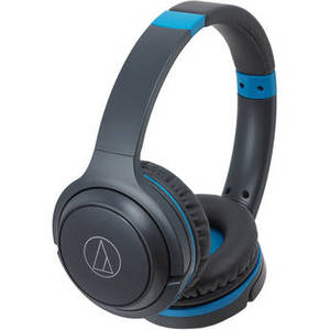 ATH-S200BT Wireless On-Ear Headphones with Built-In Mic (Blue)