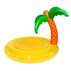 Luxe Twin Round Inflatable Pool Float Tropical Island
