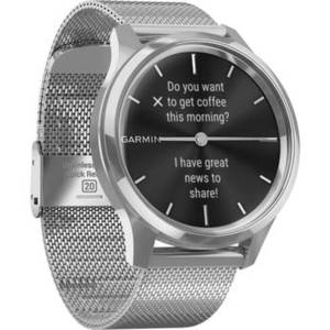 vivomove Luxe Hybrid Smartwatch (42mm, Silver Stainless Steel Case, Milanese Band)