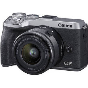 EOS M6 Mark II Mirrorless Digital Camera with 15-45mm Lens and EVF-DC2 Viewfinder (Silver)