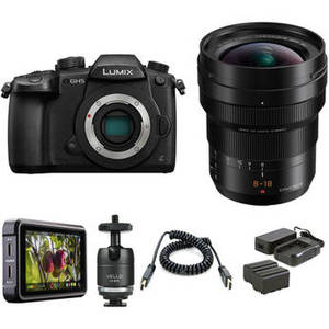 Lumix DC-GH5 Mirrorless Micro Four Thirds Digital Camera with 8-18mm Lens and Ninja V Kit