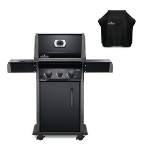 Rogue XT 365 Grill with Infrared Side Burner plus Grill Cover - Black