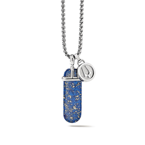 Mens Classic Lapis Pendant Necklace