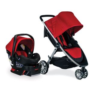 B-Lively 3-Wheel Stroller/B-Safe 35 Infant Car Seat Travel System - Cardinal