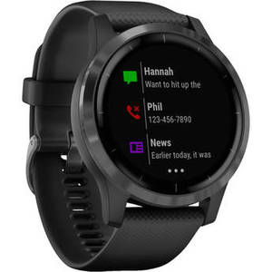 vivoactive 4 Smartwatch (45mm, Silver Stainless Steel Bezel/Shadow Gray Case, Silicone Band)