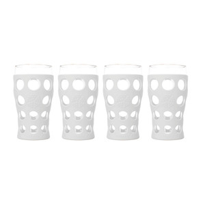 4pc 20oz Beverage Glass Set Optic White