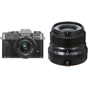 X-T30 Mirrorless Digital Camera with 15-45mm and 23mm f/2 Lenses (Charcoal Silver/Black)