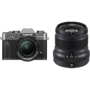 X-T30 Mirrorless Digital Camera with 18-55mm and 50mm f/2 Lenses (Charcoal Silver/Black)