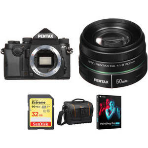 KP DSLR Camera with 50mm f/1.8 Lens and Accessories Kit (Black)