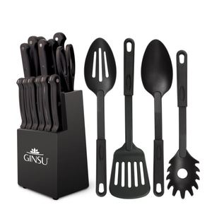Kiso 18-Piece Knife Block Set plus Tools - Black