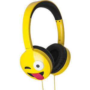 HX-HPEM01 Jamoji On-Ear Wired Headphones (Yellow, Just Kidding)
