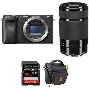 Alpha a6400 Mirrorless Digital Camera with 55-210mm Lens and Accessories Kit