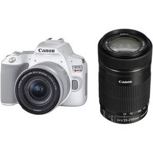 EOS Rebel SL3 DSLR Camera with 18-55mm and 55-250mm Lenses Kit (White)