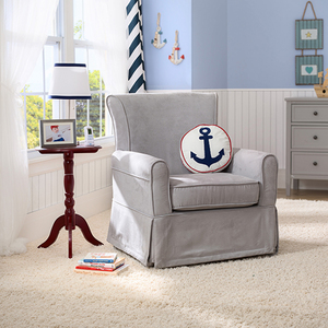 Benbridge Nursery Fabric Glider Swivel Rocker Chair Dark Gray