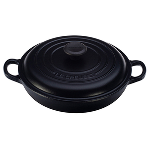 1.5qt Signature Cast Iron Braiser Matte Black