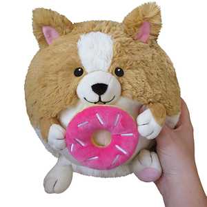 7" Mini Corgi Holding a Donut Squishable Plush Ages 3+ Yrs