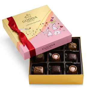 GODIVAÂ® 9 Piece Valentines Day Assorted Gift Box