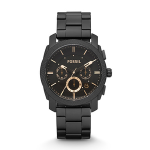 Mens Machine Black & Gold Chronograph SS Watch Black Dial