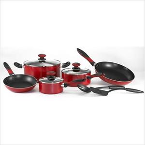 Mirro Get-A-Grip 10-Piece Cookware Set - Red