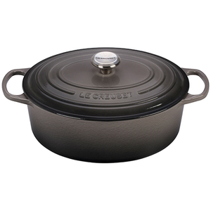 6.75qt Signature Cast Iron Oval Dutch Oven Oyster