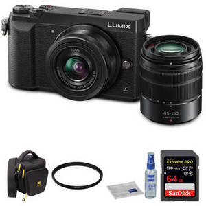 Lumix DMC-GX85 Mirrorless Micro Four Thirds Digital Camera with 12-32mm and 45-150mm Lenses and Accessories Kit (Black)