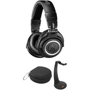 ATH-M50xBT Wireless Over-Ear Headphones with Case & Desk Stand Kit