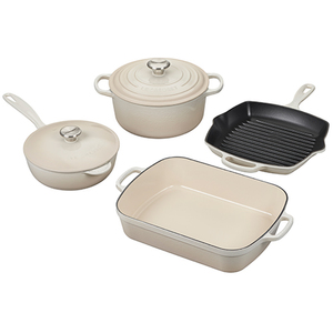 6pc Signature Cast Iron Cookware Set Meringue