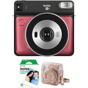 INSTAX SQUARE SQ6 Instant Film Camera with Film and Case Kit (Ruby Red)
