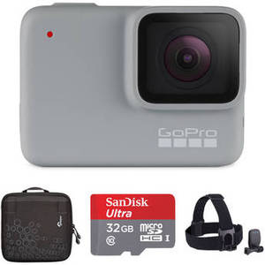 HERO7 White Kit with Head Strap, 32GB Card, and Case