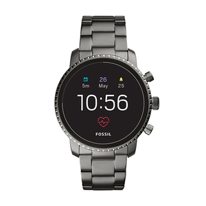 Mens Q Explorist Gen 4 HR Smartwatch Smoke Stainless Steel