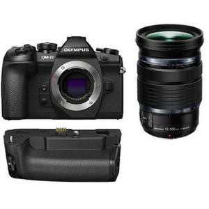 OM-D E-M1 Mark II Mirrorless Micro Four Thirds Digital Camera with 12-100mm Lens and Battery Grip Kit