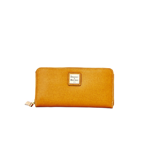 Saffiano Large Zip Around - Natural