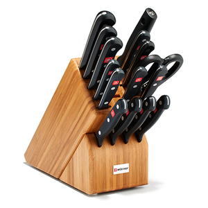 16pc Gourmet Knife Block Set Bamboo