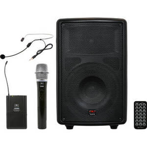 TQ8-24HSN Traveler Quest 8" Speaker with Wireless Handheld and Headset Microphones