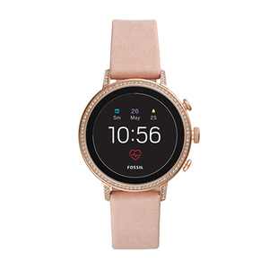 Ladies Q Venture Gen 4 HR Smartwatch Blush Leather Strap