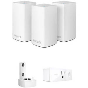 Velop Wireless AC-3900 Dual-Band Whole Home Mesh Wi-Fi System with Wall Mount and Smart Plug Kit