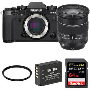 X-T3 Mirrorless Digital Camera with 16-80mm Lens and Accessories Kit (Black)