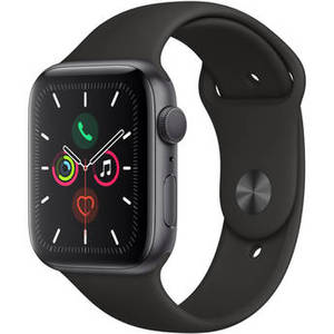 Watch Series 5 (GPS Only, 44mm, Space Gray Aluminum, Black Sport Band)