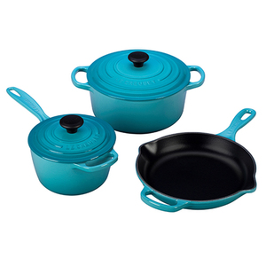 5pc Signature Cast Iron Cookware Set Caribbean