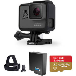 HERO6 Black Kit with Head Strap, Extra Battery, and 32GB microSD Card