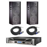 JRX225 Dual 15" Two-Way Speakers with Crown Power Amplifier Kit