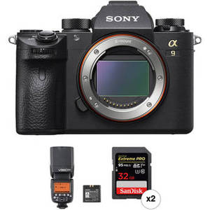 Alpha a9 Mirrorless Digital Camera Body and Flash Kit