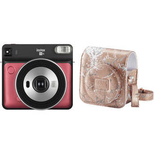 INSTAX SQUARE SQ6 Instant Film Camera with Case Kit (Ruby Red)