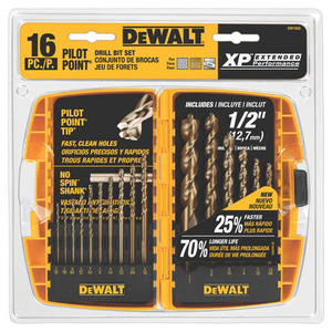 16pc Pilot Point Drill Bit Set