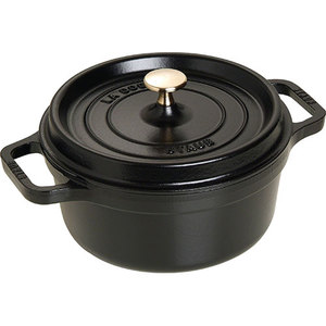 2.75qt Cast Iron Round Cocotte Matte Black