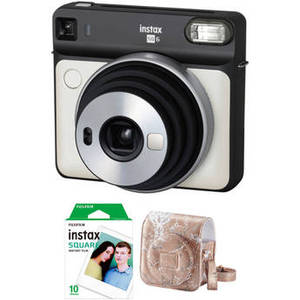 INSTAX SQUARE SQ6 Instant Film Camera with Film and Case Kit (Pearl White)