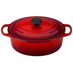 2.75qt Signature Cast Iron Oval Dutch Oven Cerise